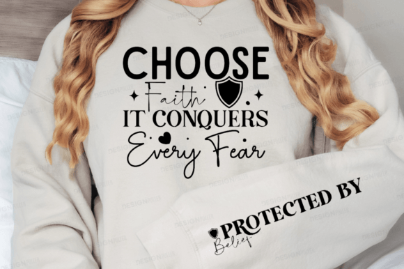 Choose Faith It Conquers: A Versatile Graphics Asset for T-Shirt Designs