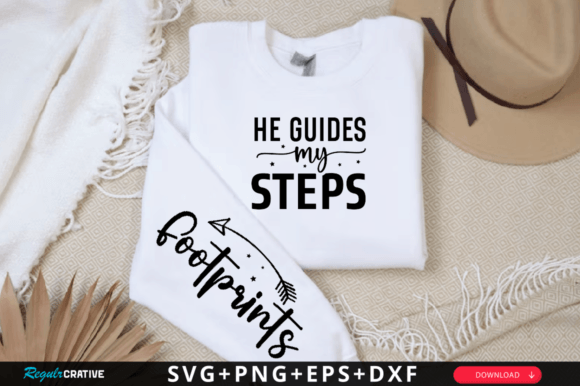 He Guides My Steps: A Versatile Graphics Asset for T-Shirt Designs