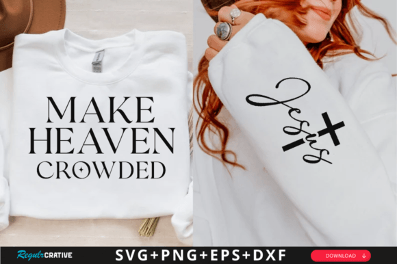 Make Heaven Crowded Sleeve SVG Design for T-Shirts & Graphics
